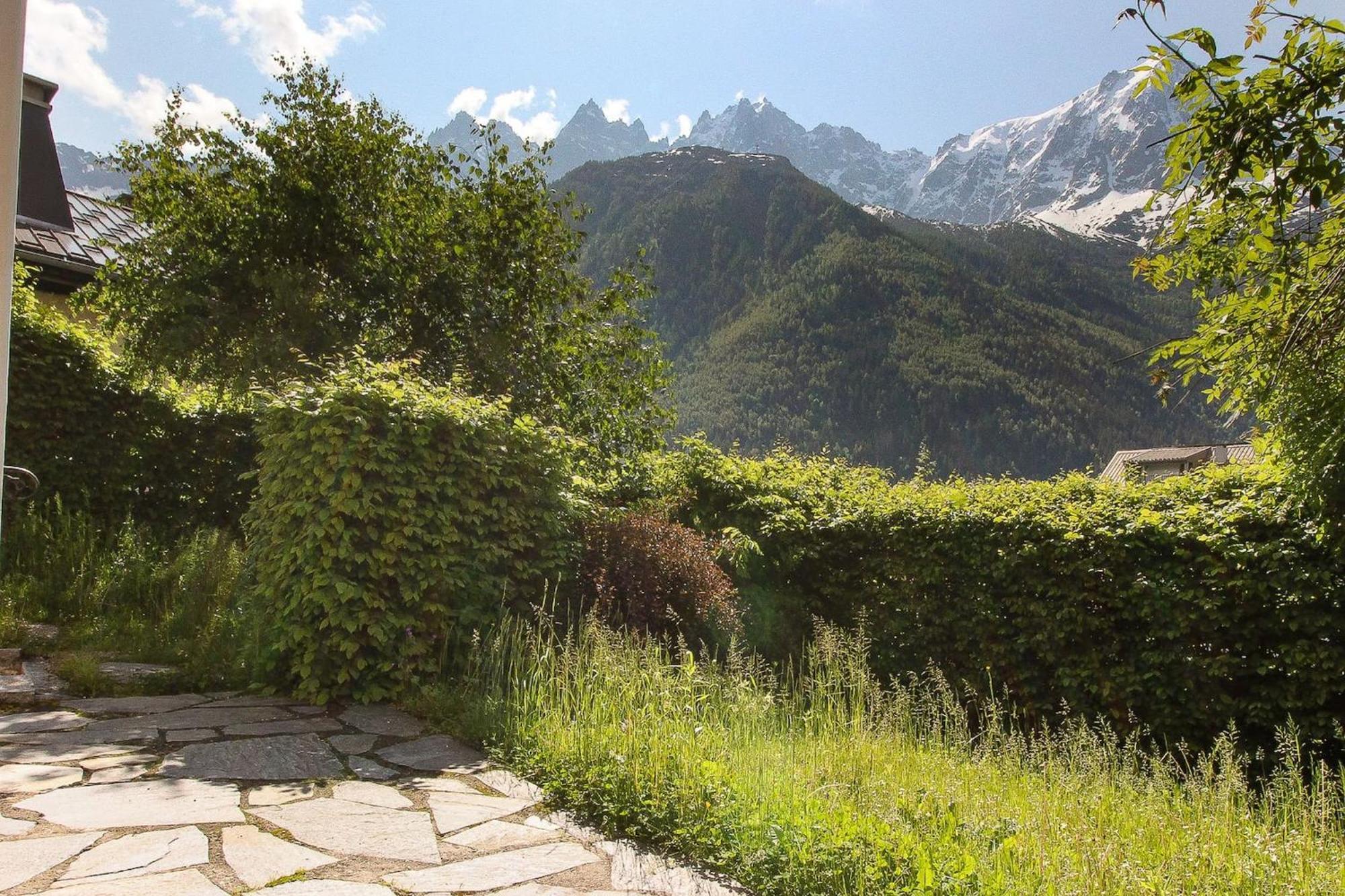 Appartement Les Alpins - Centre De Chamonix - Renove Avec Jardin Et Vue Imprenable Sur Le Montblanc Extérieur photo